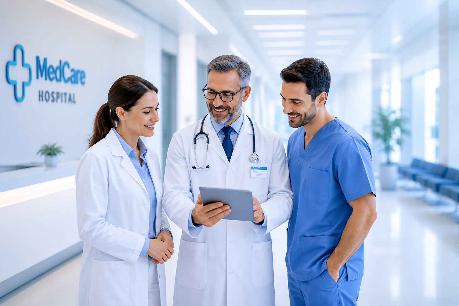 MedCare medical team reviewing charts